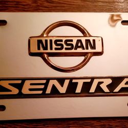 OFFICIALLY LICENSED STAINLESS STEEL NISSAN SENTRA LICENSE PLATE 
