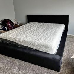 Black cloud bed frame velvet