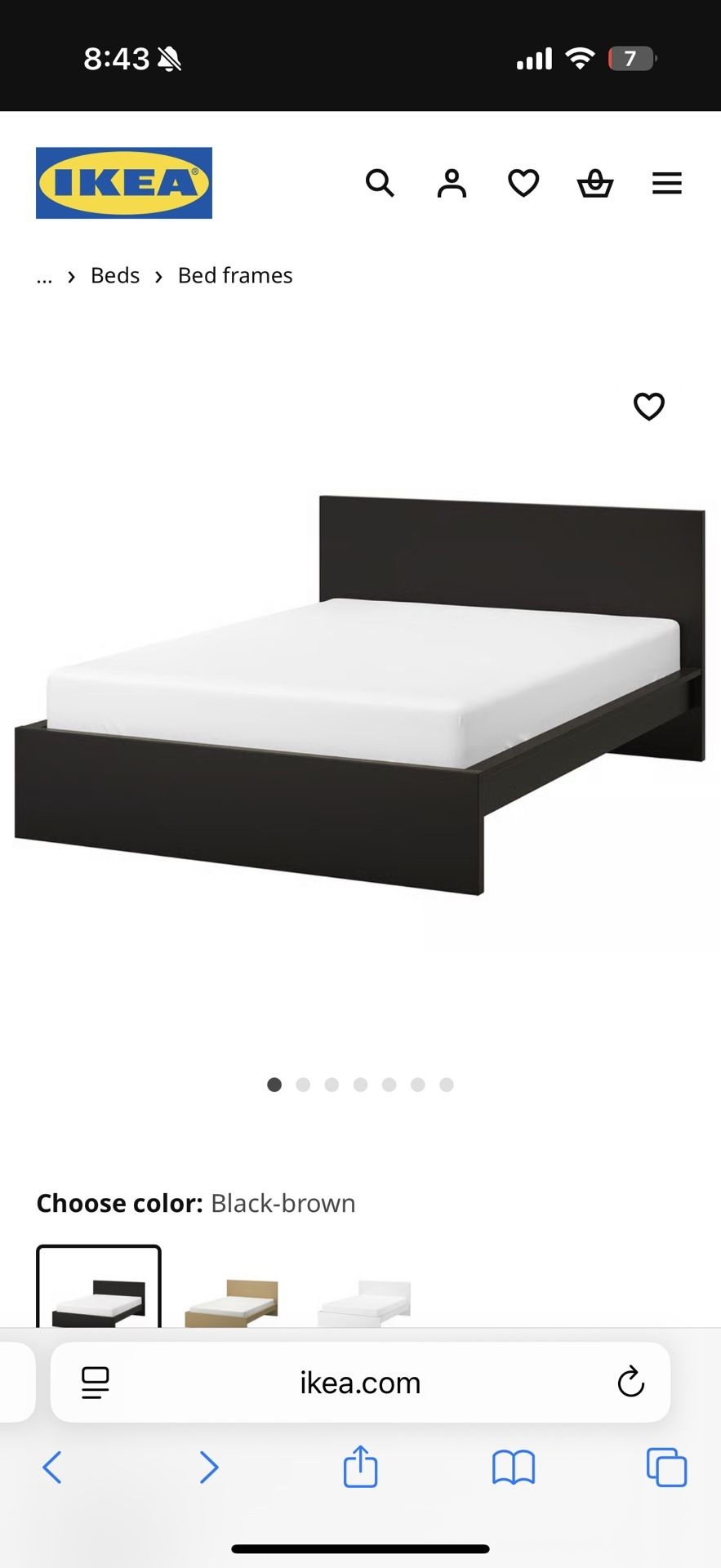 IKEA MALM Bed frame, black-brown, King