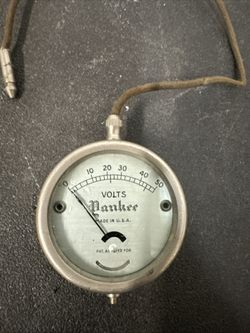 Vintage Yanker Volt Meter Pocket Watch Style Made In USA Old Antique #D5
