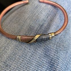 Vintage Copper Brass Men’s Bracelet Made In Africa