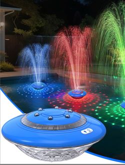 JEMULICE Floating Pool Fountain With Lights, 9 Modes, Remote