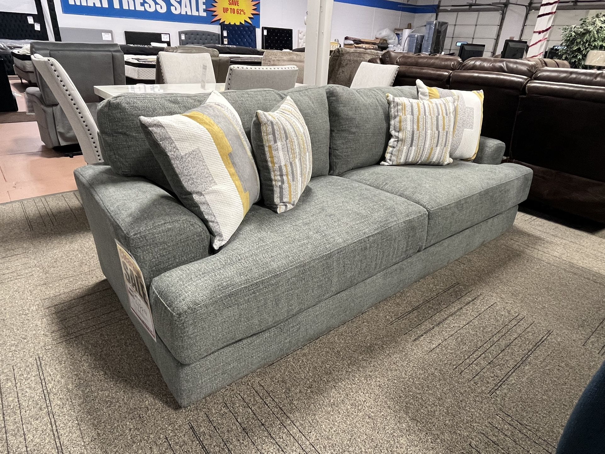 Large Grey Chenille Sofa