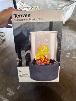 Small Terraen Tabletop Firepit with Glass