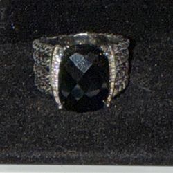 David Yurman Black Onyx And Diamond Ring Size 7 