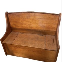 Antique Storage Bench Solid Wood Swedish 
