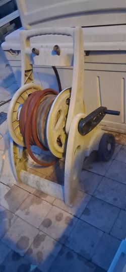 Hose reel dolly cart & hose garden lawn dock pool deck irrigation water system lawn grass car wash
