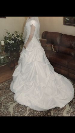 Beautiful wedding gown preserved in a box