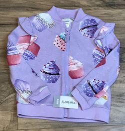 NEW 24m Carter’s lavender cupcake zip sweatshirt - $10!!