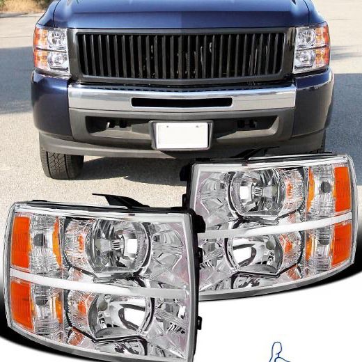 07 to 13 Chevrolet Silverado Chrome Headlights Luces Micas Faros Calaveras  