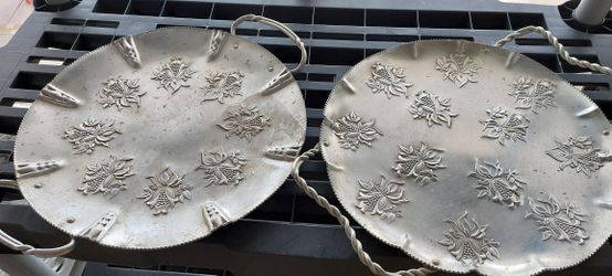 Hand Wrought Aluminum  Trays, Bowls.