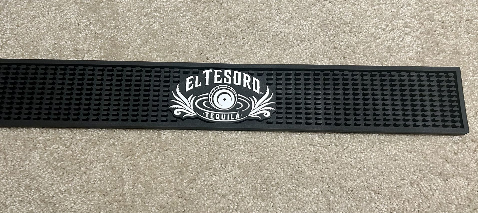 El Tesoro Tequila black spill bar mat