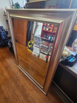 Silver frame mirror