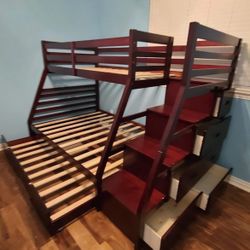 Triple Bunk Bed Twin Over Full $39 Takes It Home No Credit Needed