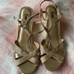 Fioni Gold Glitter Strappy Sandals