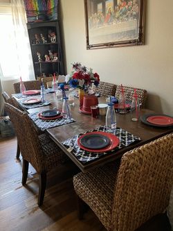 Wood iron Dining Table For 8