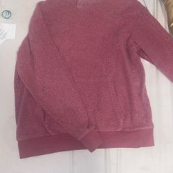 Reverse Fleece Hoodie Pink Size Large