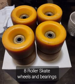 8 Roller Skate/ Skateboard Wheels & Bearings