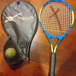 X Treme Tennis Racket Intellifiber 5" Leather Grip with Cover