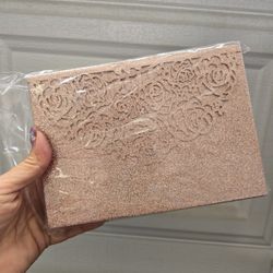 Glittery ROSE gold Blank Invitation Cards (60)