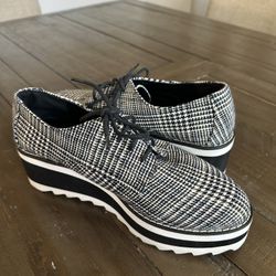 Madden Girl Women’s Plaid Wedge Platforms 