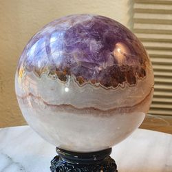3.2 Lb (1451g) Amethyst Lace Agate Sphere Quartz Crystal 