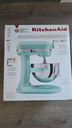 KitchenAid Professional 5qt Stand Mixer- Ice blue - KV25G0X: 10 Speeds, 525W, Metal, Safety Lock, Dishwasher-Safe Parts