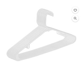 Clothes Hangers Flocked No-slip Durable Jacket Hangers (100pcs, White, Plastic)