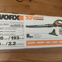 WORX 32V Max Lithium 8 Piece Multipurpose Blower (New In Box)