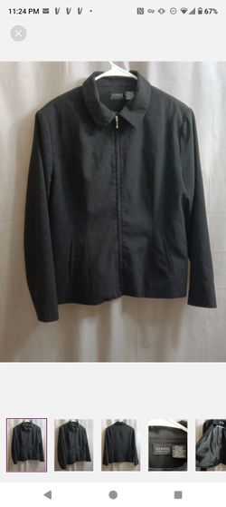 George Stretch Black Women's Zip-Front Jacket