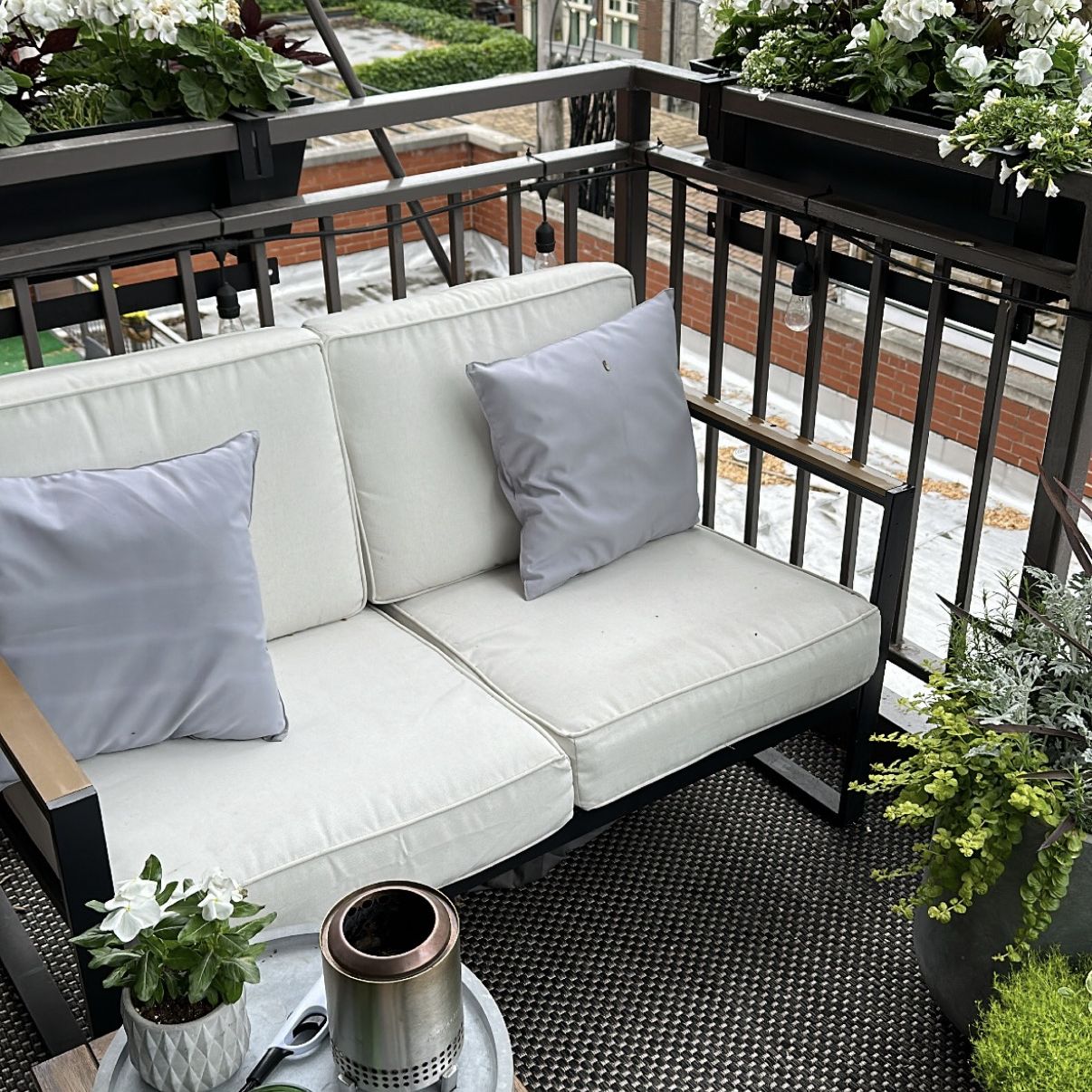 Steel Henning Outdoor Patio Loveseat
