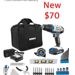 New 20-Volt Cordless 36-Piece Project Kit, 3/8-inch Drill/Driver and 10-inch Storage Bag, (1) 20-Volt 1.5Ah Lithium-Ion Battery $70 pick up east Palmd