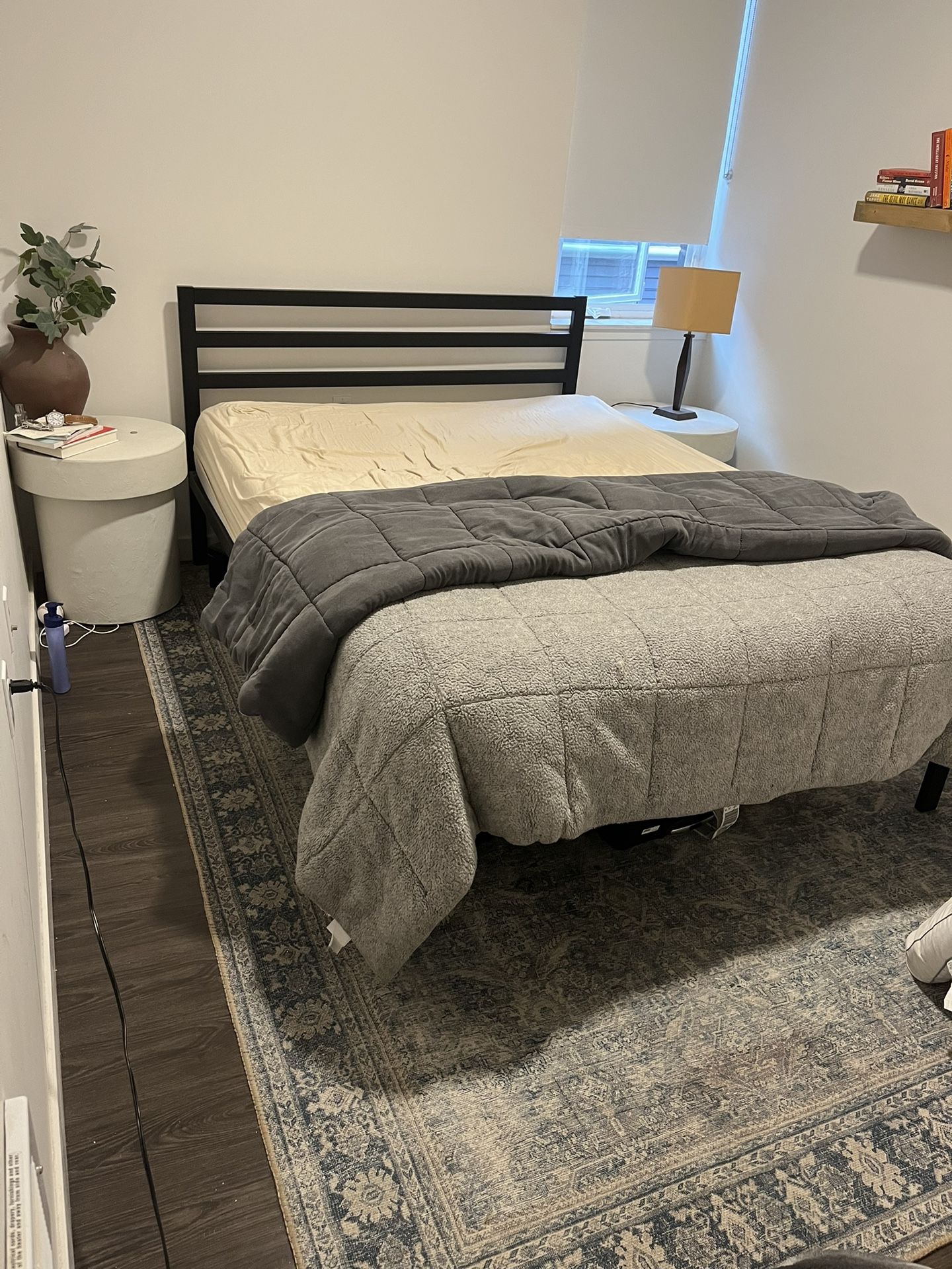 Queen Size Bed Frame + Rug