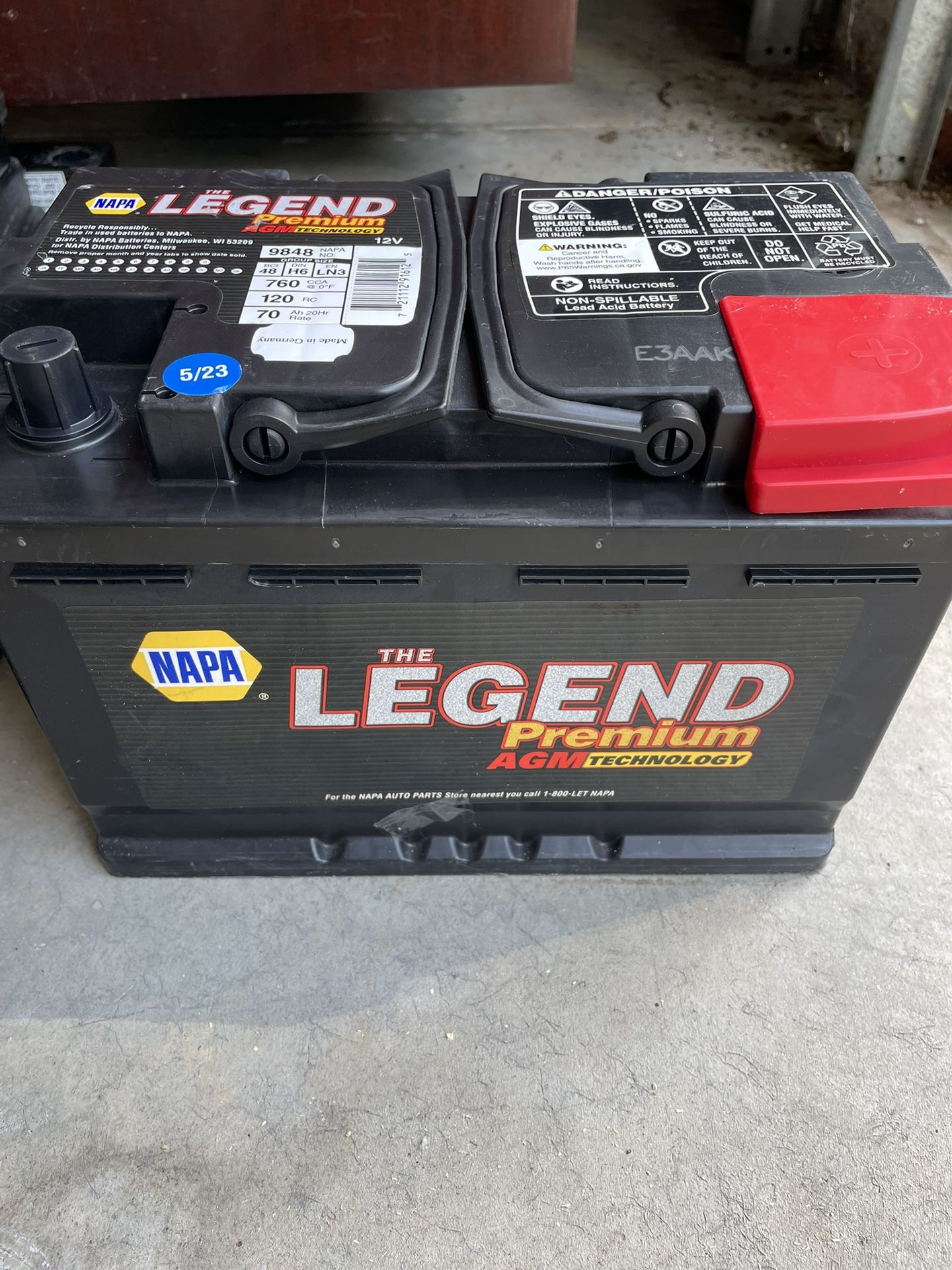 Napa Legend Premium AGM Battery No. 9848
