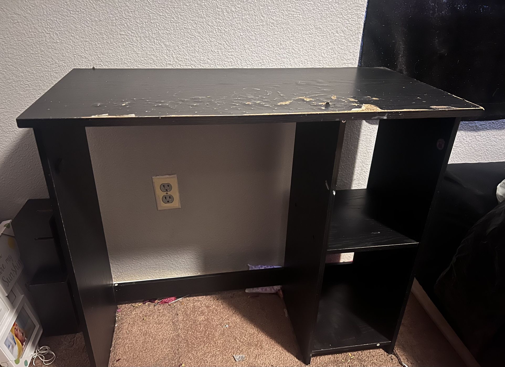 Black Desk with Shelves