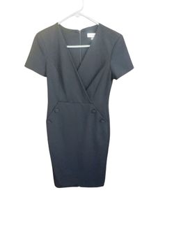Calvin Klein Navy Pencil Dress With Button Detail
