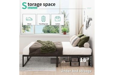 18" High Queen Size Bed Frame Heavy Duty