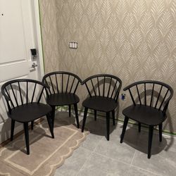 Set Of 4 Black Dining Chairs