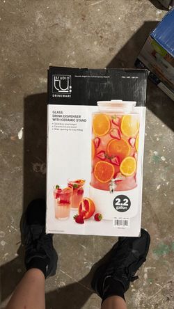Studio TU Glass Drink Dispenser with Ceramic Stand
