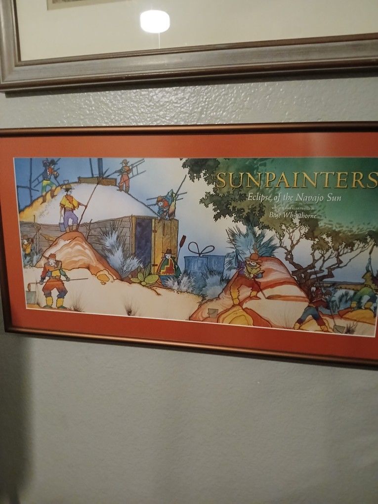 Framed Illustration Sunpainters Eclipse Of The Navajo Sun By Baje Whitethorne Sr