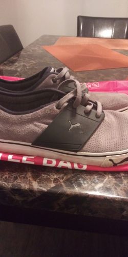 Black and Silver Puma Shoes