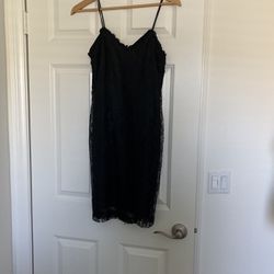 Knapp Black Lace, Lined, Spaghetti Strap Dress, Size 9
