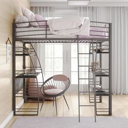 Loft bed with desk