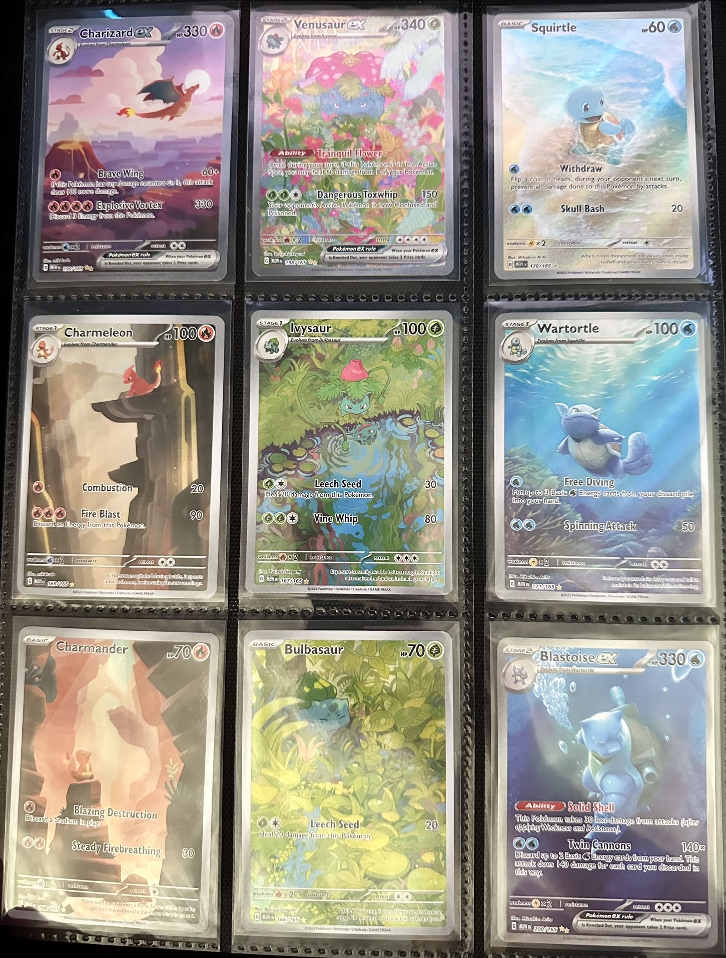 Pokemon 151 Charizard Blastoise Venusaur SAR Set