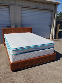 Queen size bed frame with mattress