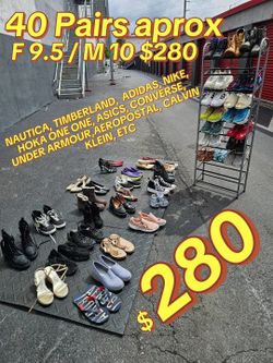 Used/NewShoes F9.5/M10, Not selling separately   UA, Nike, Calvin Klein, Timberland, Adidas, Ascis, Hoka One One, Converse  NOT Selling separately   H