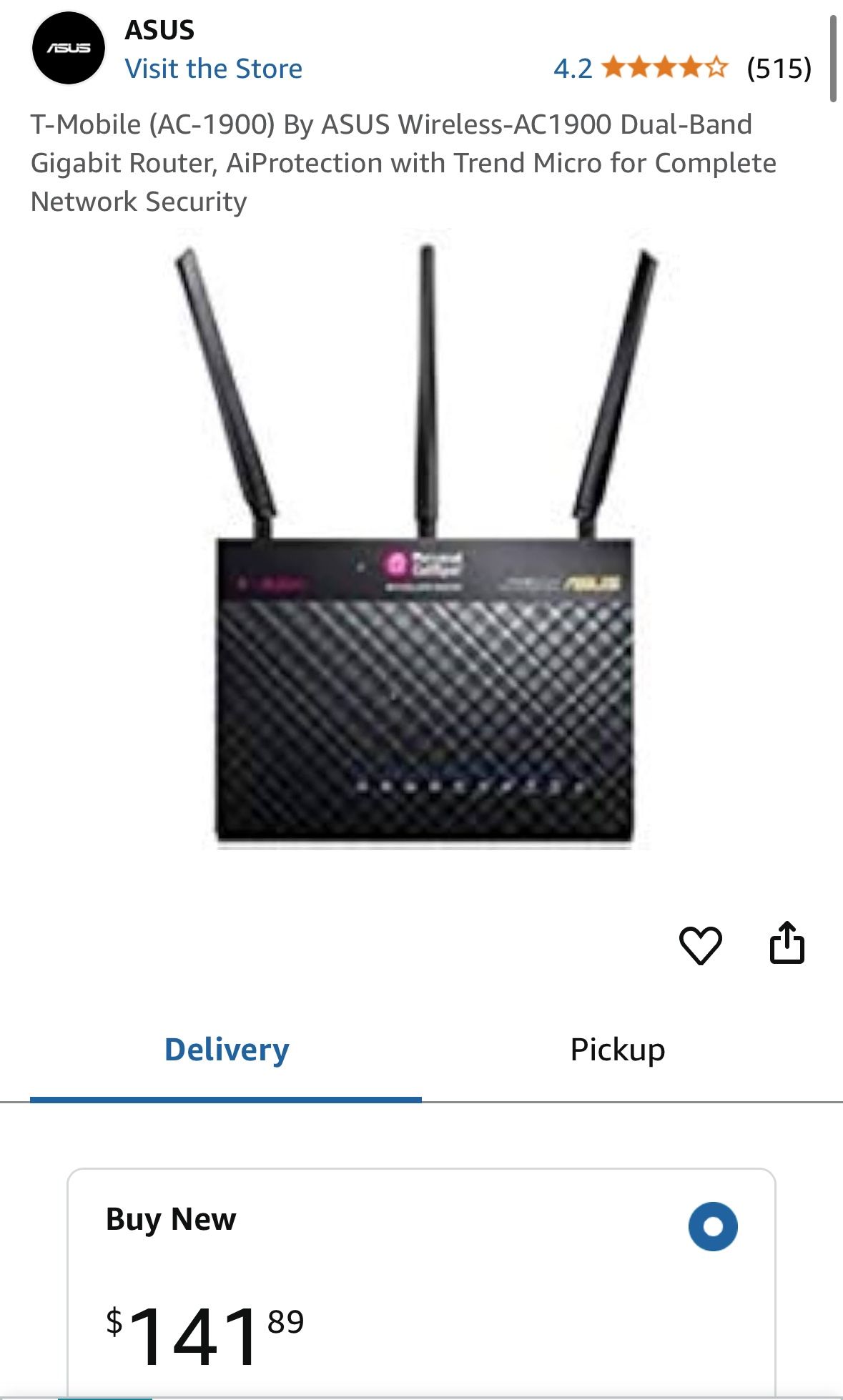 Mobile (AC-1900) By ASUS Wireless-AC1900 Dual-Band Gigabit Router, AiProtection with Trend Micro for Complete Network Security