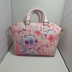 Loungefly Disney Lilo & Stitch Satchel Cherry Blossoms Floral Purse Bag NWT
