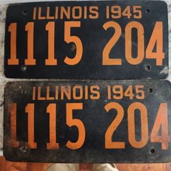 Vintage License Plate Set - Fiber Board