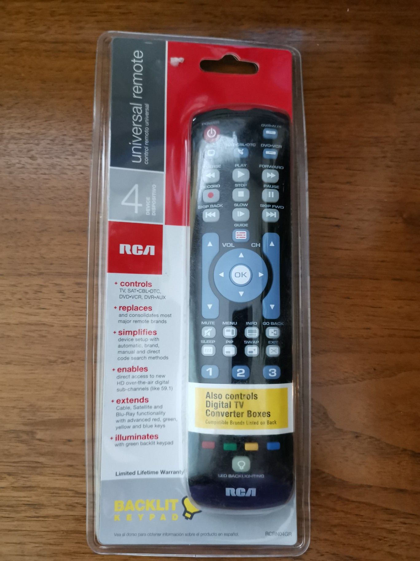 RCA Universal Remote with Backlit Keypad NEW